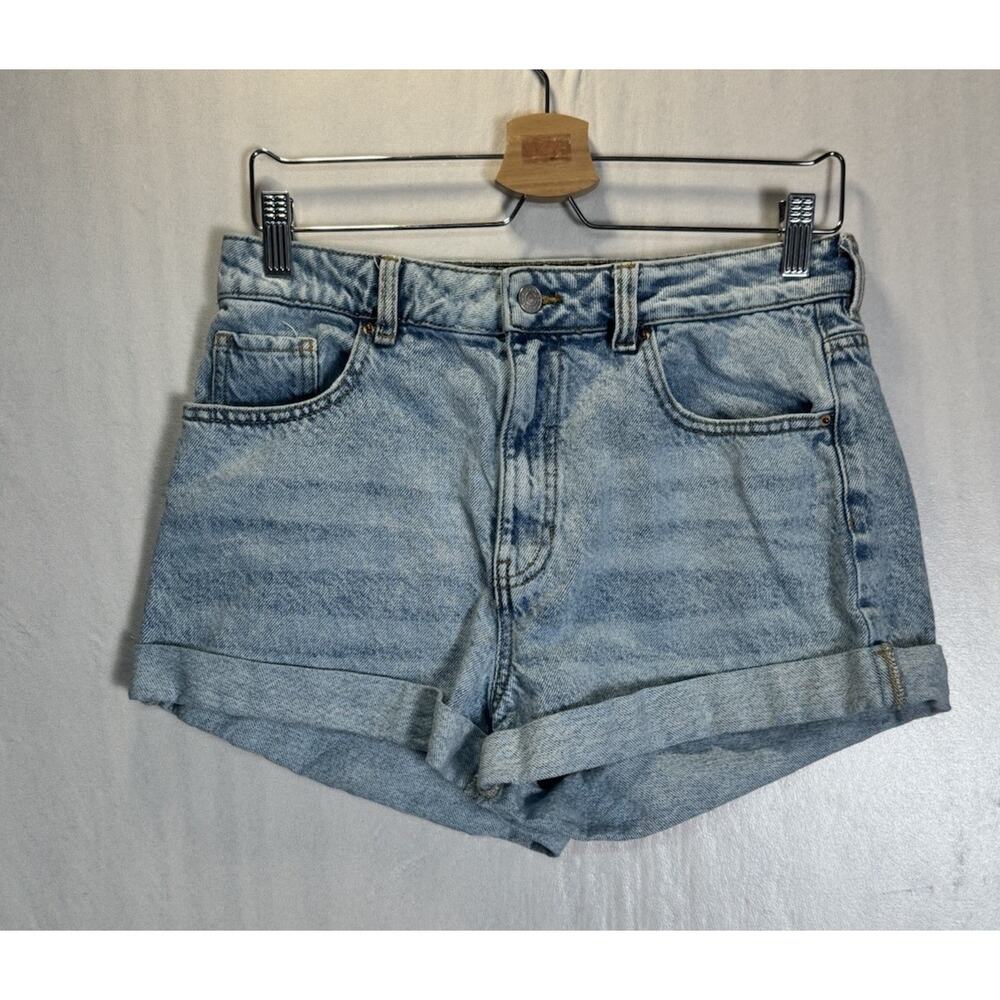 PacSun Womens Mom Shorts Light Wash Denim Cuffed High Rise Y2K Summer Casual 29